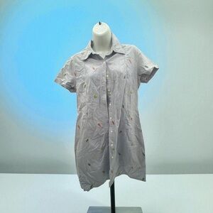 J.G. Hook Women’s Short Sleeve Button-Up Dress Flip-Flop Embroidery (Pre-Loved)
